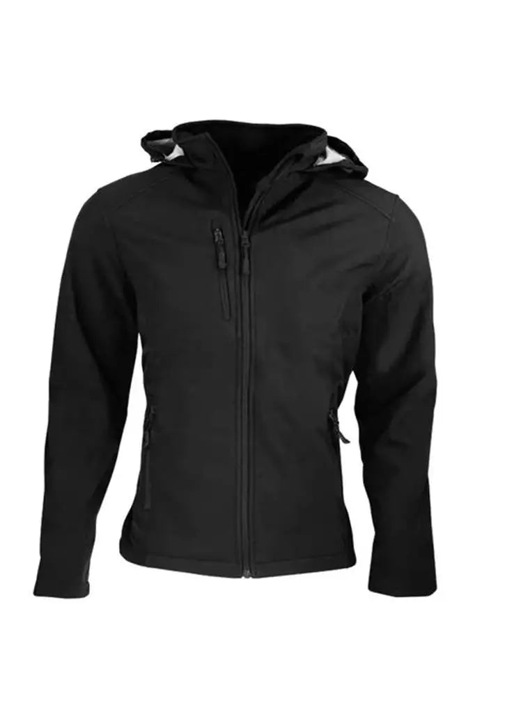 Men's Black Hooded Softshell Jacket